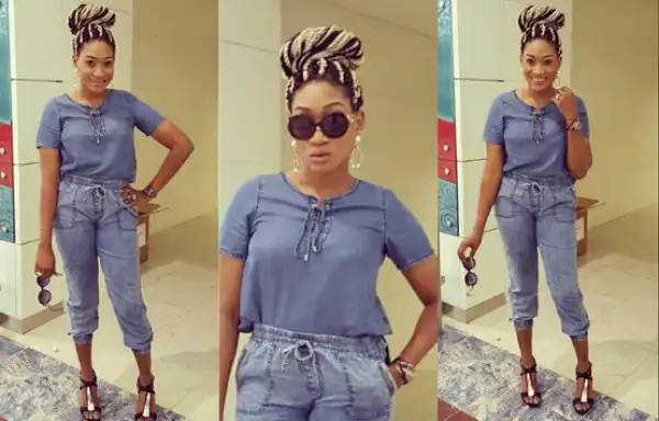 Photos: Nollywood Actress, Oge Okoye Stuns In Denim Outfit